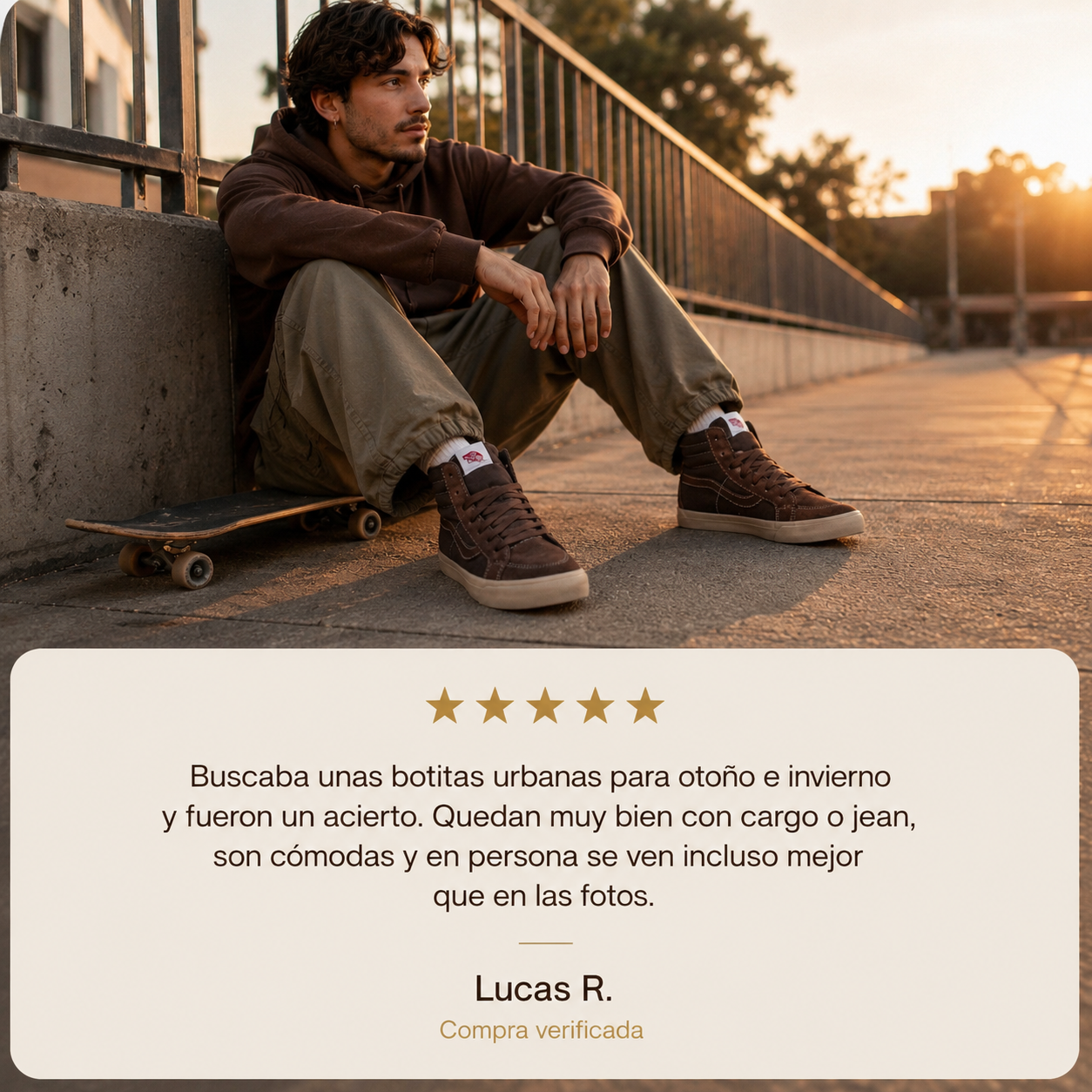Testimonio cliente Sk8-Hi Chocolate